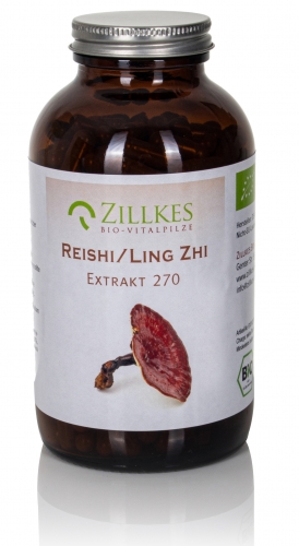 Reishi-Extrakt aus Bio-Anbau, 270 Kapseln, Zillkes Pilze